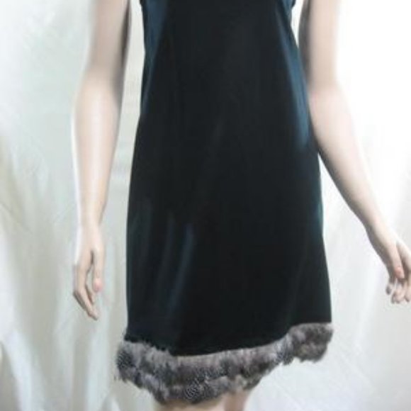 ALI RO Women’s Size 6 Feather Black Dress Sheath NWT 222$ - Picture 1 of 3